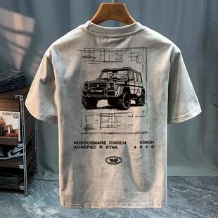 街头潮流印花复古半袖 奥特莱斯 T恤夏季 短袖 专柜清仓捡漏2026男士