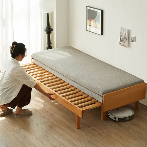 美型美酷日式伸缩榉木两用沙发床