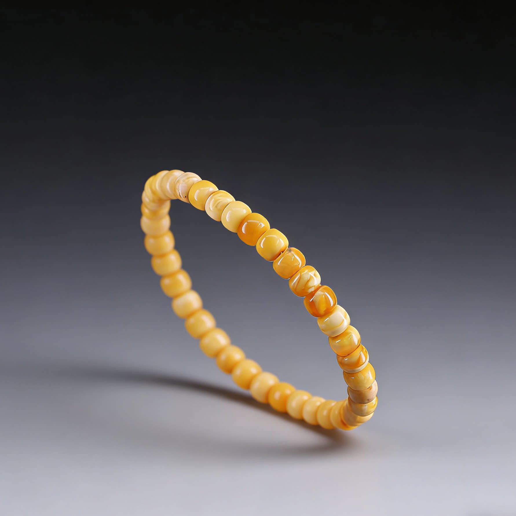 花蜡直切手串天然蜜蜡老型5mm6mm满蜜鸡油黄手链老蜜单条一物一图