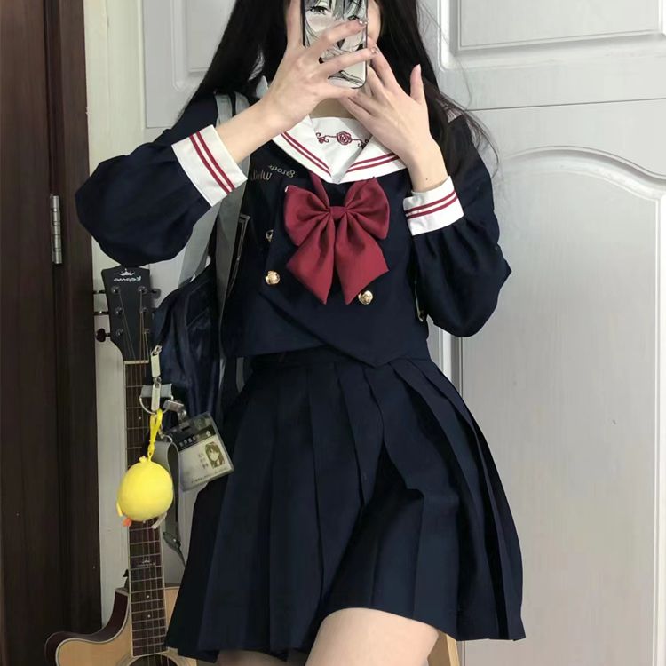 原创正统JK制服水手服日系学院风长短袖套装校班服春夏新款校供女