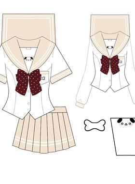 奈香娜原创【奶萌犬】正版jk制服日系甜美可爱收腰水手服学院套装