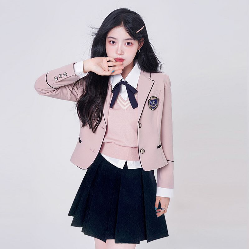 江南道韩剧学院风套装jk制服西装春夏校供感外套两粒扣西服2023新
