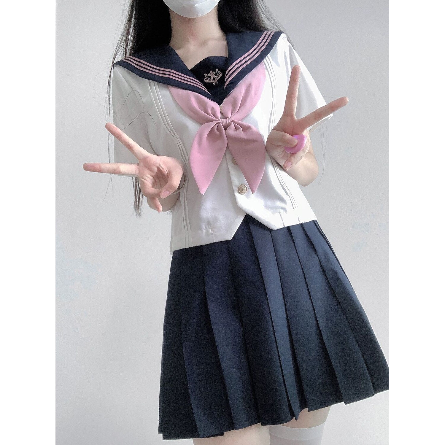 星屿星愿 原创jk制服套装春季长袖翻领水手服风琴褶学院风百褶裙