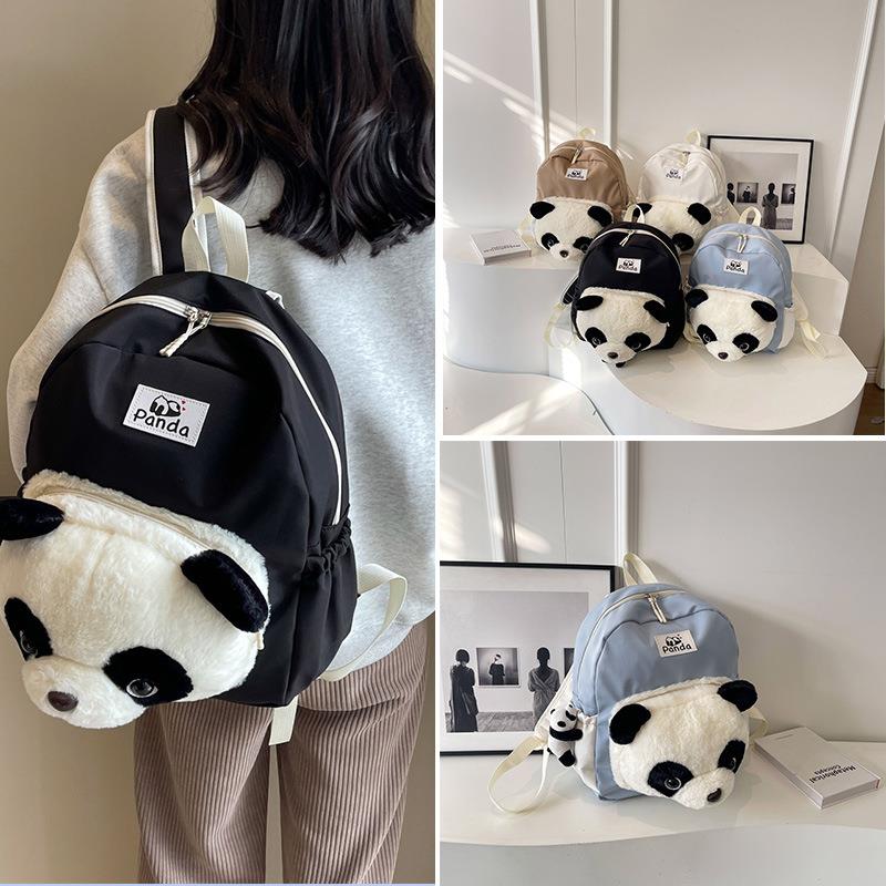 香港品牌可爱熊猫秋冬可爱熊猫包包卡通双肩包 ins少女软妹迷你背