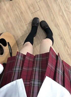 空栗鼠丸【朱雀】原创jk格裙学院风jk制服红色高腰校供感百褶裙女