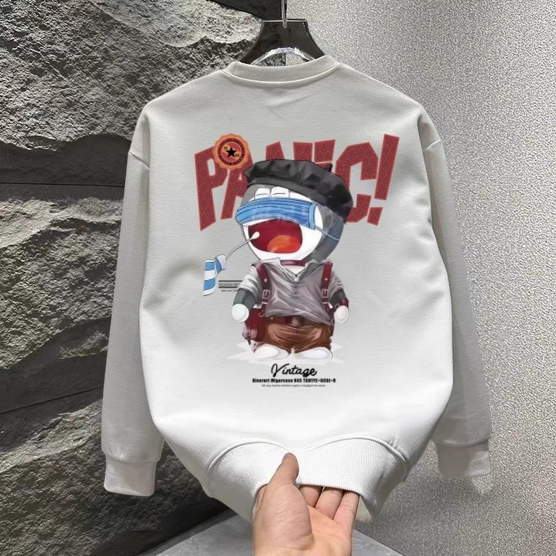 秋冬新款潮牌印花圆领纯棉卫衣男