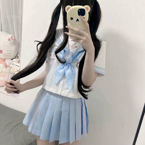 甜嗑欧咪兔原创jk制服女萌款幼稚园软妹可爱水手服日系短袖套装