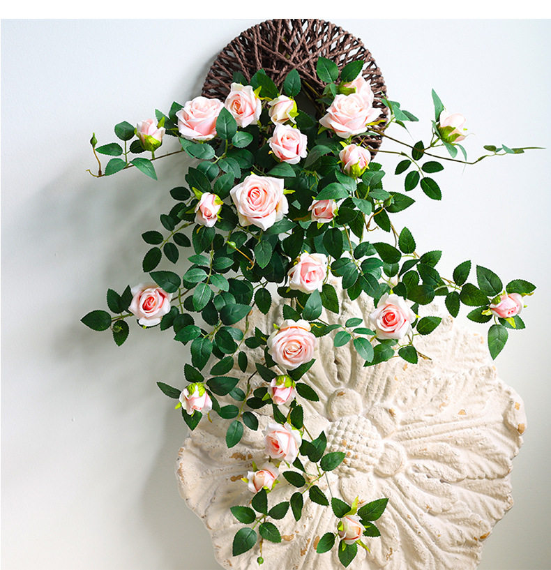仿真玫瑰花藤蔓客厅室内阳台空调管道吊兰庭院装饰假花墙壁挂绿植,鲜花速递/花卉仿真/绿植园艺,仿真花,淘宝优惠券,粉丝福利购,淘宝优惠卷