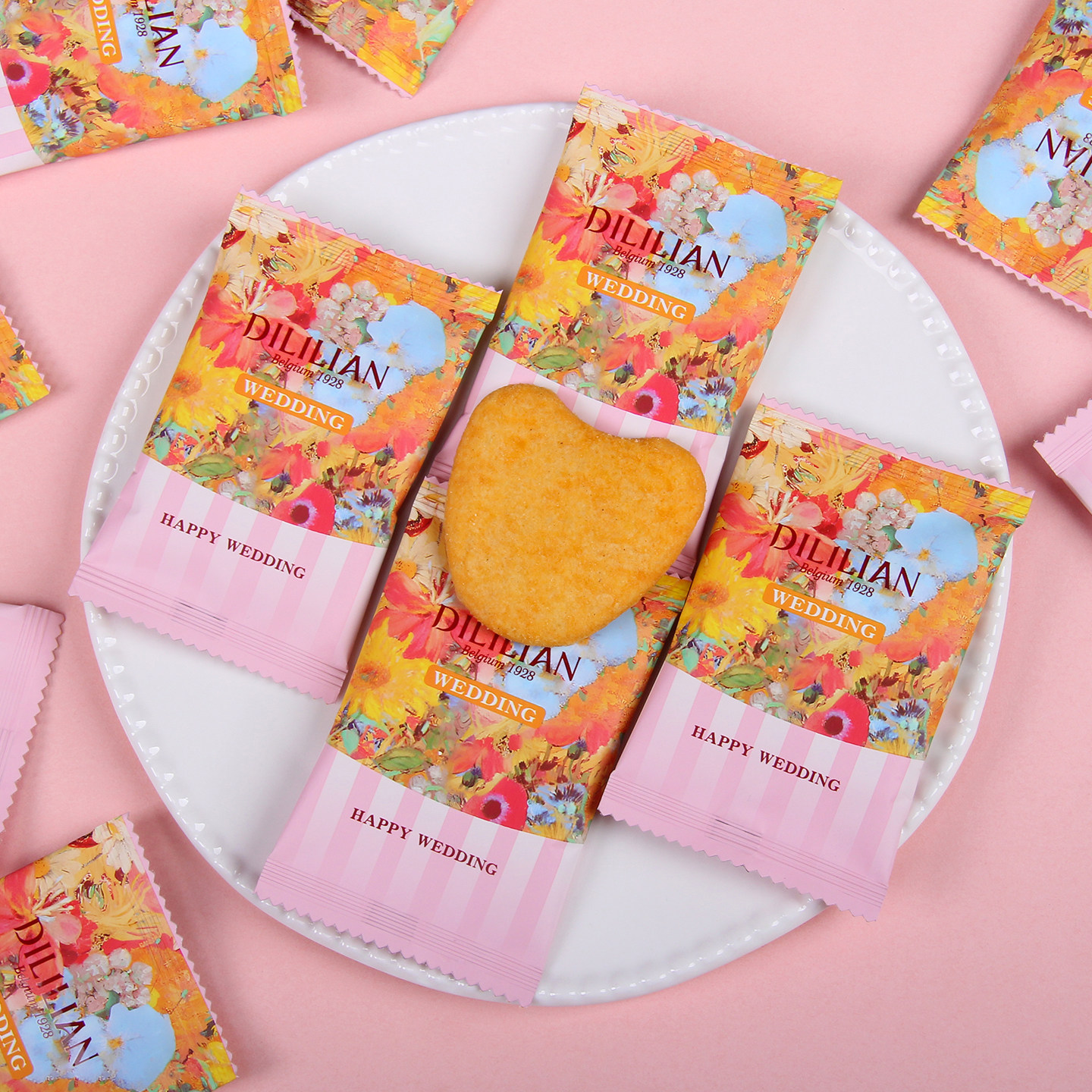 比利时DILILIAN迪利莲咸蛋黄味米饼零食喜饼干结婚喜糖果散装批发