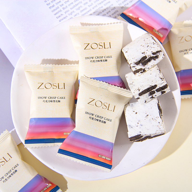英国ZOSLI佐斯里巧克力味奶芙雪花酥结婚喜糖下午茶伴手休闲零食