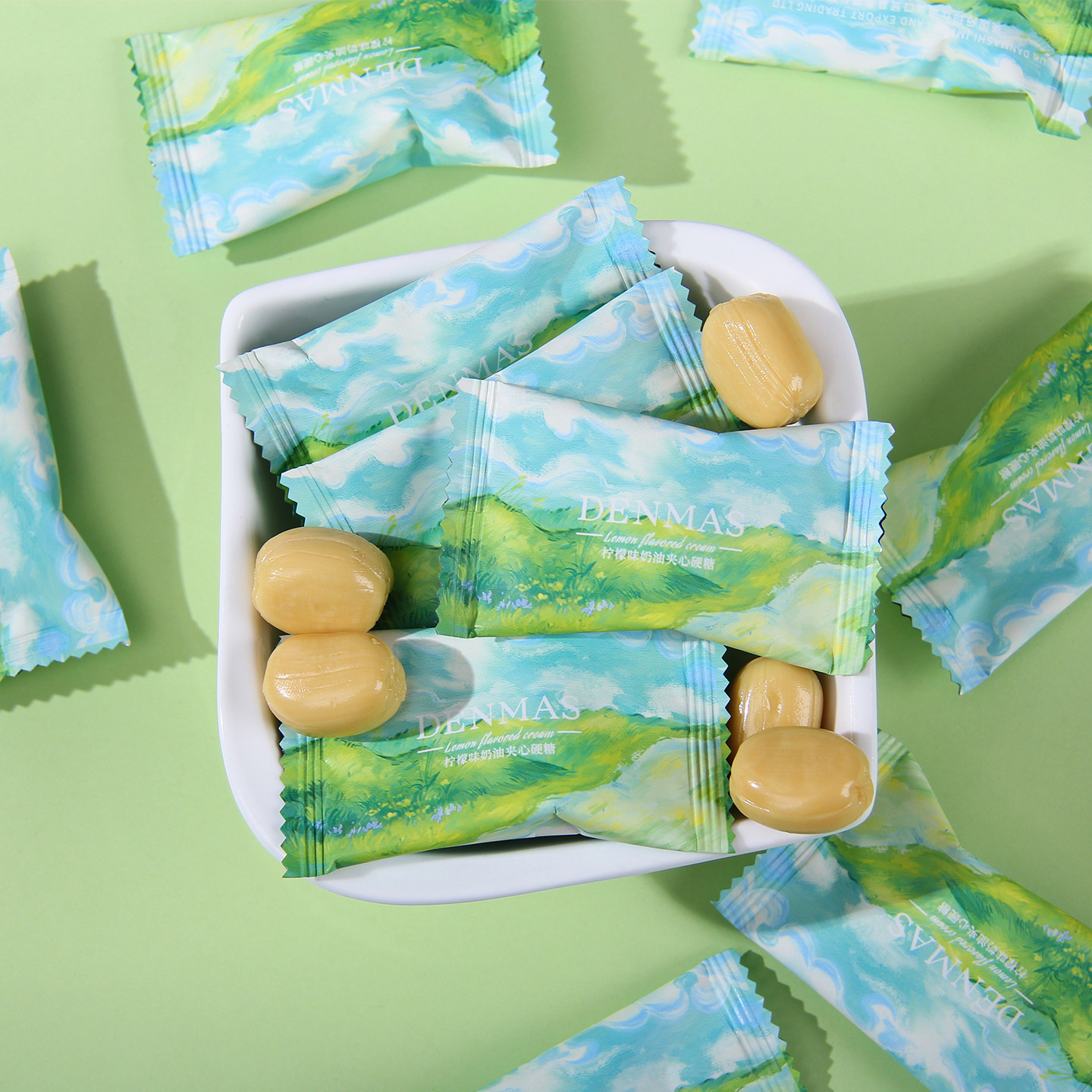 英国丹玛仕DENMAS柠檬味奶油夹心硬糖结婚喜糖婚礼糖果伴手礼零食
