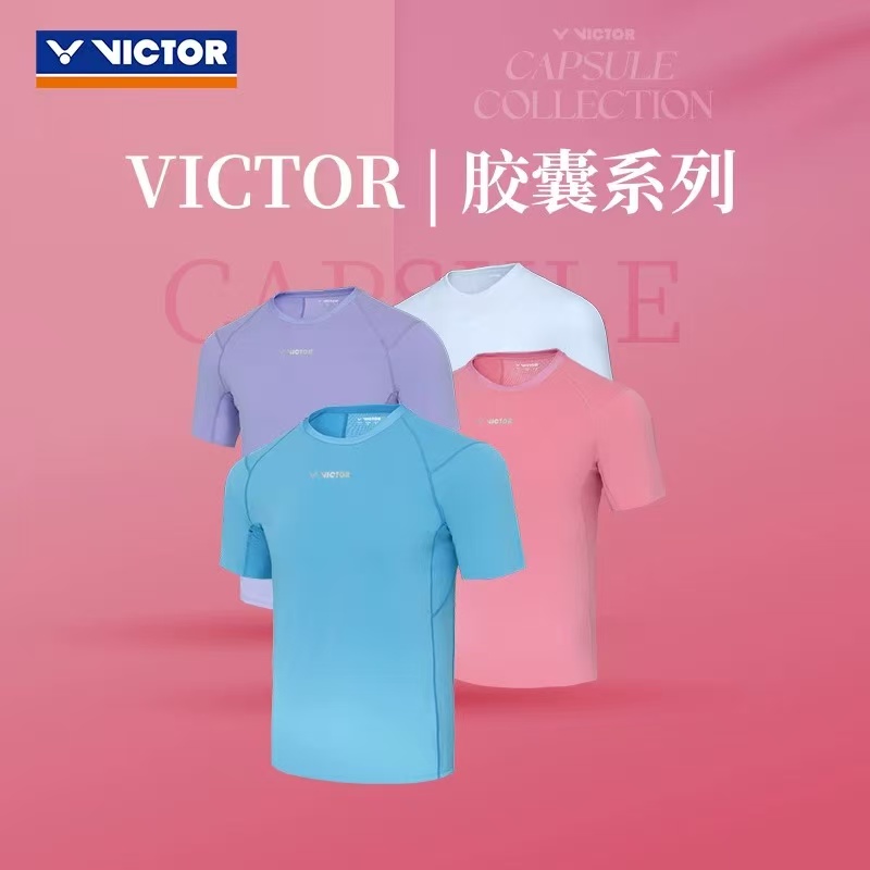 VICTOR胜利威克多羽毛球服运动短袖透气速干胶囊系列T恤T-501CPS