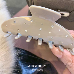 AUGUREY 12/14 积雨云灰醋酸钻发夹高级感韩国ins小众设计抓夹女