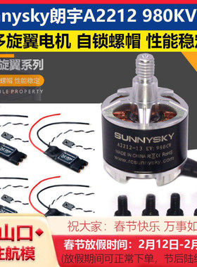 Sunnysky朗宇郎宇A2212 980KV无刷电机马达CW CCW 自锁 桨正反牙