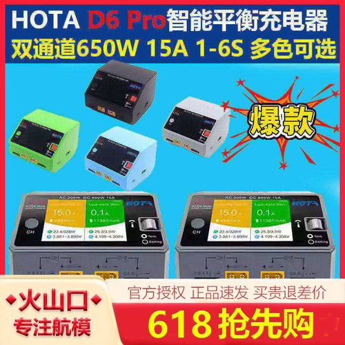 HOTA D6 Pro智能平衡 航模车模 中文充电器650W15A内置电源转接线