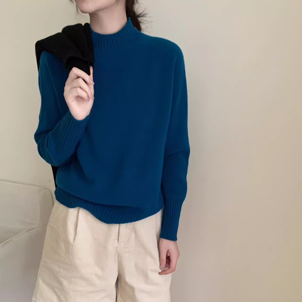 2025冬上新MUUTIS圆领长袖日常通勤休闲100%绵羊毛针织衫女LOR103