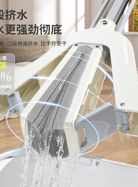 海绵拖把吸水海绵头胶棉拖把家用一拖净地拖宿舍对折挤水2024新款