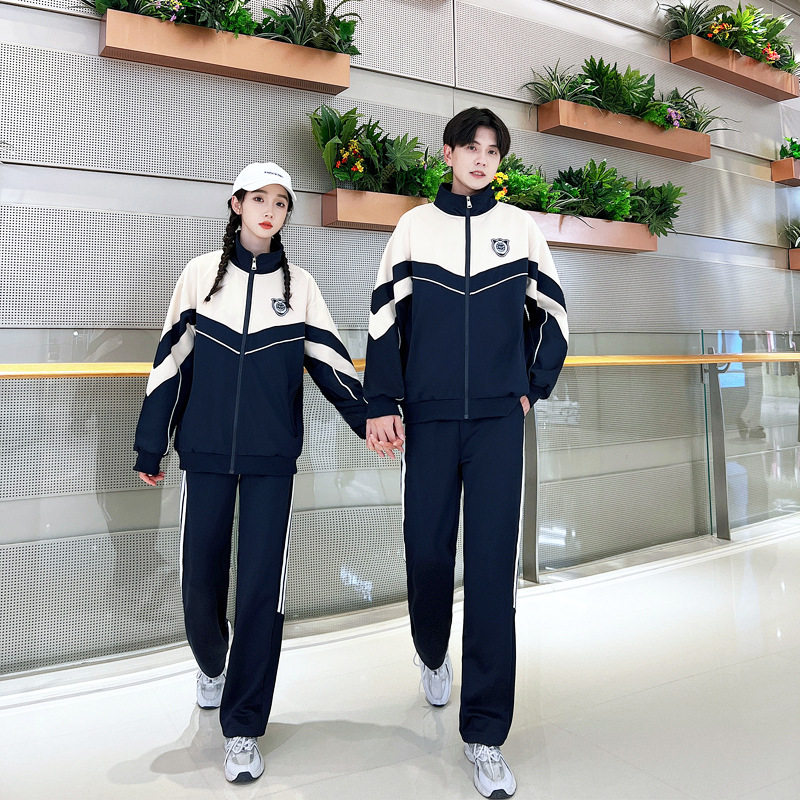 2023实拍 校服英伦风学院风初中高中小学生班服情侣装秋
