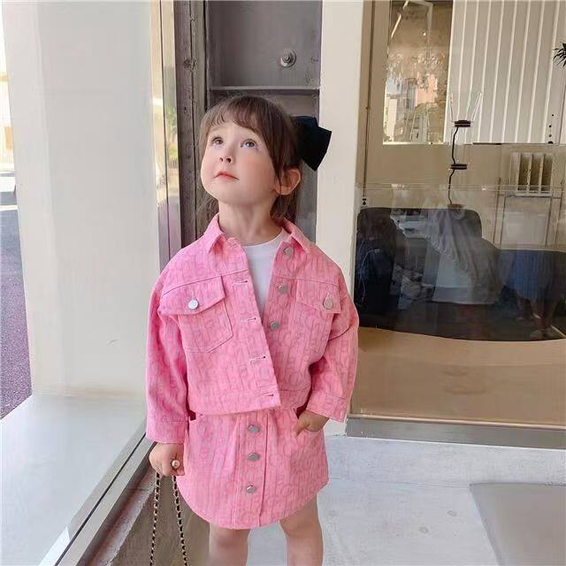 童装女童秋装套装2024新款韩版夹克外套儿童时髦洋气短裙两件套潮