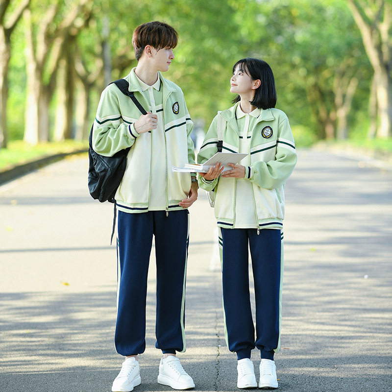 2024出货中 实拍#情侣装秋冬季卫衣外套套装学生班服运动