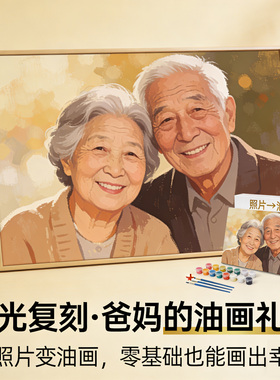 DIY照片定制数字油画老人礼物