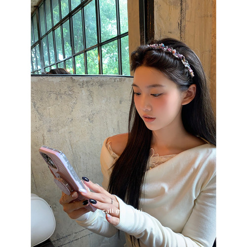 小众设计波浪发箍高颅顶显脸小2025新款石头气质高级感头箍女