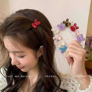 甜美醋酸卡通抓夹可爱小兔子蝴蝶结两侧边夹刘海夹碎发顶夹抓子