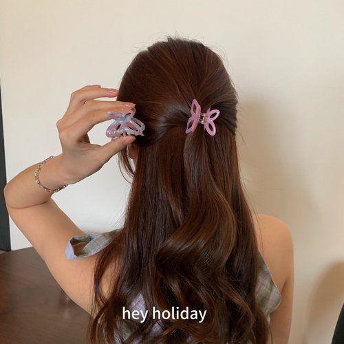 森系蝴蝶结半扎发夹甜美少女百搭简约彩色抓夹高级发卡时尚网红