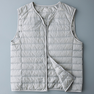 2024新款羽绒马甲男款年轻超火小内搭V领薄羽绒服背心外套男马甲