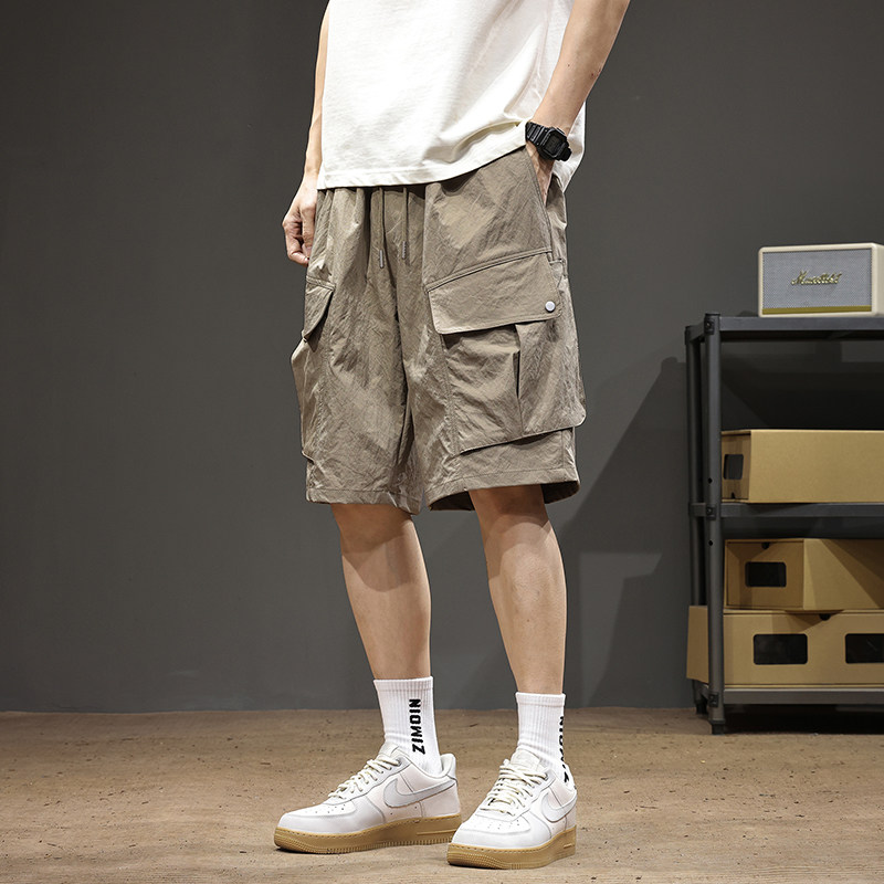 大码休闲短裤男款夏五分裤痞帅风2026新款薄款速干透气工装中裤子