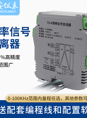 正玄波脉冲方波频率Hz/KHz信号隔离变送器频率转换器模块4-20mA