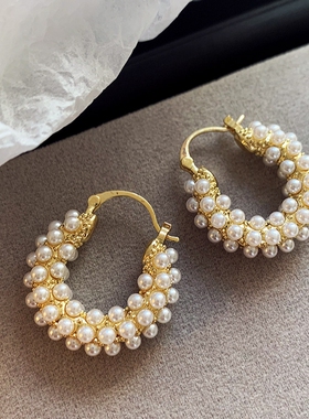 2026新款爆款小米粒珍珠耳环女小众气质高级感耳扣轻奢小香风耳饰