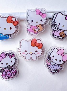 新款卡通KT文件夹 凯蒂猫学生文具固定书本试卷夹双面PP夹手账夹