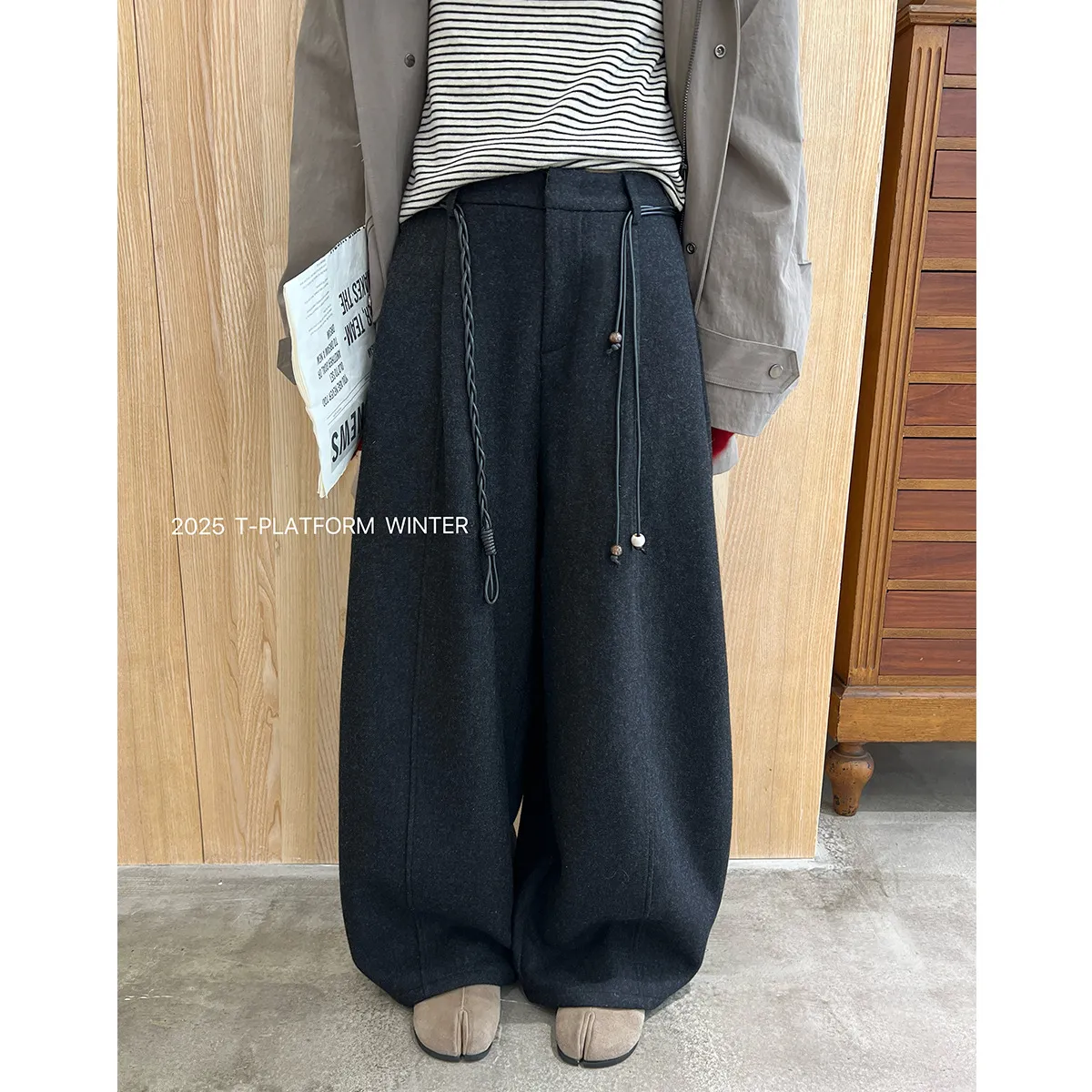［T台］T-PLATFORM广州十三行 冬季女装厚款裤子通勤休闲裤83259
