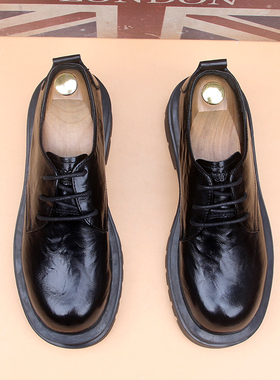 大头男士正装商务皮鞋2024潮流厚底增高男鞋青年英伦真皮结婚单鞋
