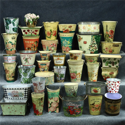 铁艺花桶多肉盆植物花桶铁花盆