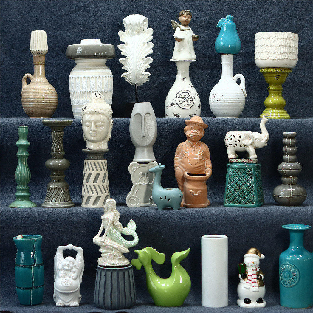 孤品大集合-外贸家居饰品仿古高温瓷花瓶陶瓷花盆水泥盆动物摆件,家居饰品,装饰摆件,淘宝优惠券,粉丝福利购,淘宝优惠卷