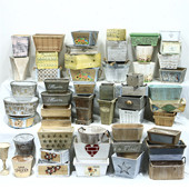 孤品大集合 仿古做旧实木质花盆植物多肉盆木盆木盒花器花桶 美式