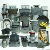 孤品大集合 乡村风阳台花园复古植物铁艺花盆多肉盆花桶铁盆 美式