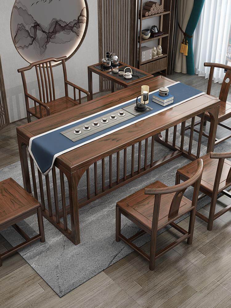 实木茶桌椅组合茶具套装中式榆木功夫茶几家用新泡茶桌一体小茶台