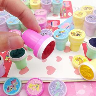 小马宝莉印章儿童奖励图章学生无毒可水洗幼儿园公主印章礼品玩具