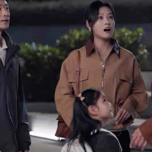 短剧大叔罗曼史马晓伟闻筱同款夹克外套翻领收腰上衣女衣服绑带