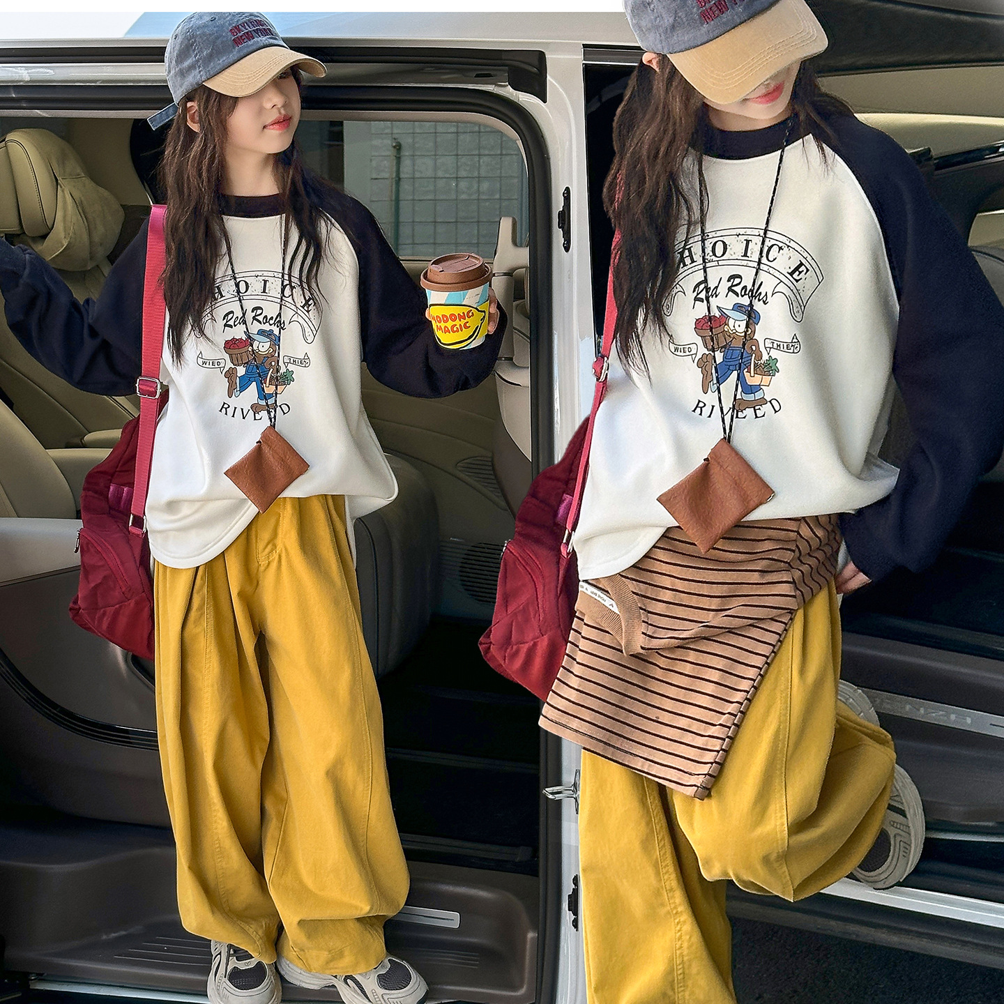 跨境女童秋冬加绒打底衫2025新款童装中大童时髦加厚一体绒上衣