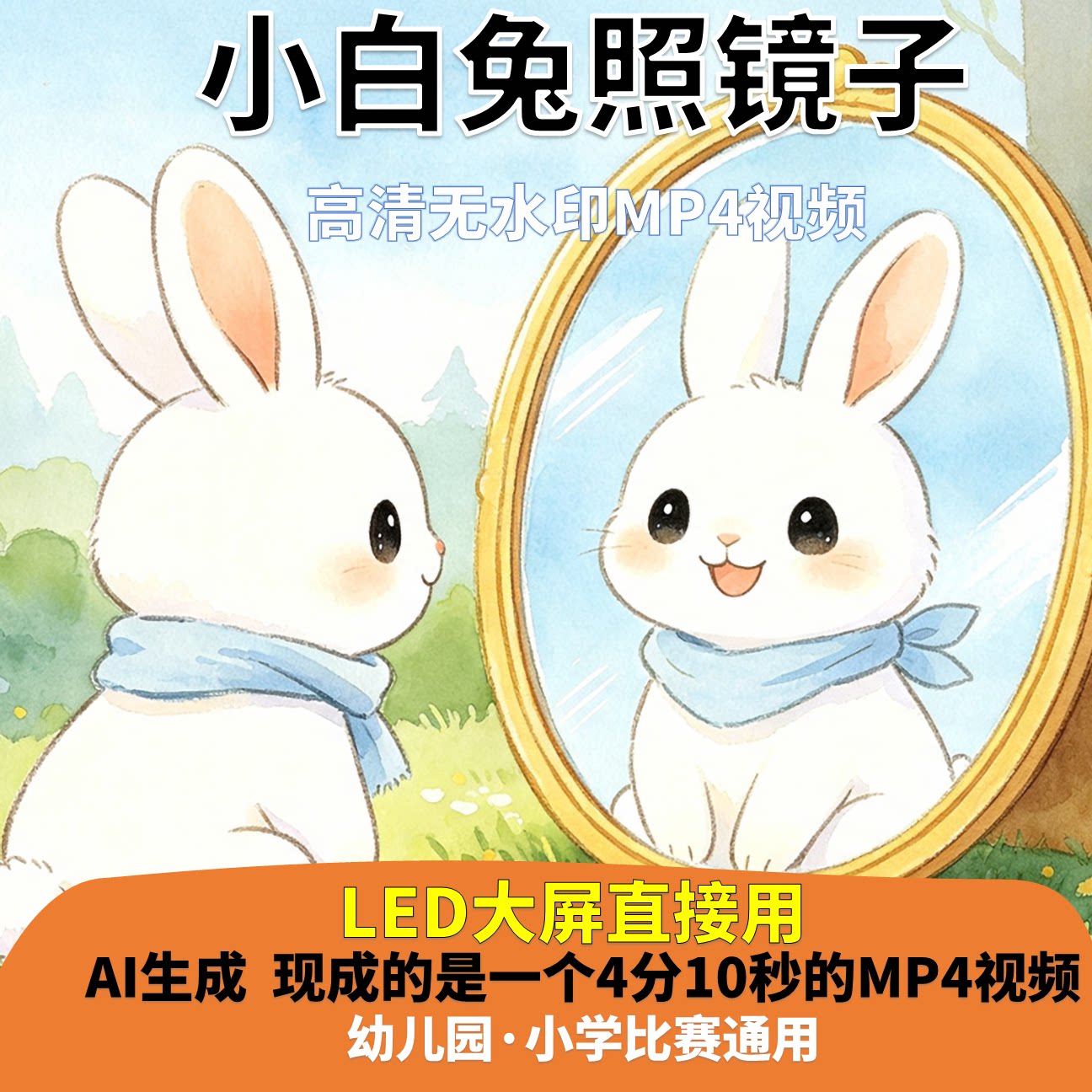 小白兔照镜子 讲故事 背景视频FLASH/动画制作