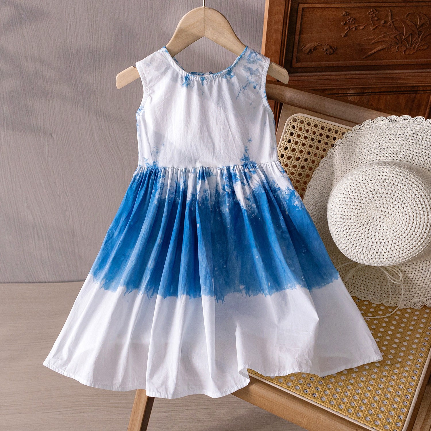 云南手工植物扎染女童连衣裙夏儿童无袖韩版公主蝴蝶结系带背心裙,童装/婴儿装/亲子装,连衣裙,淘宝优惠券,粉丝福利购,淘宝优惠卷