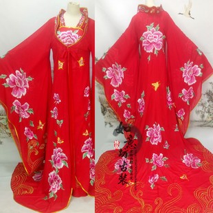 2023新款李玉刚反串演出服古装贵妃刺绣拖尾舞蹈红色表演舞台戏服