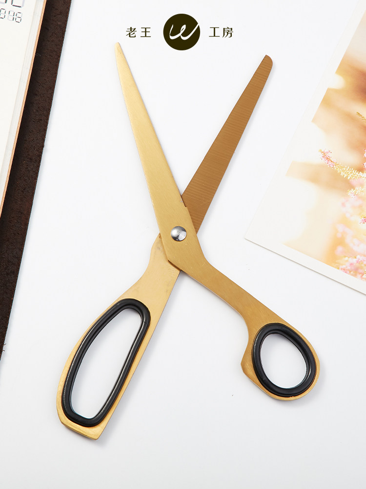 LAOWANG 복고풍 가위 북유럽 스타일 심플한 디자인 가위 포켓 액세서리 전기 도금 황동 골드 가위