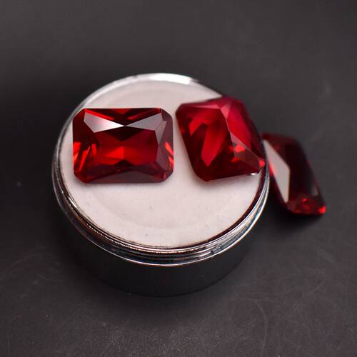 长方形红宝石戒面裸石Ruby5#方形戒面缅甸鸽血红戒指吊坠配石