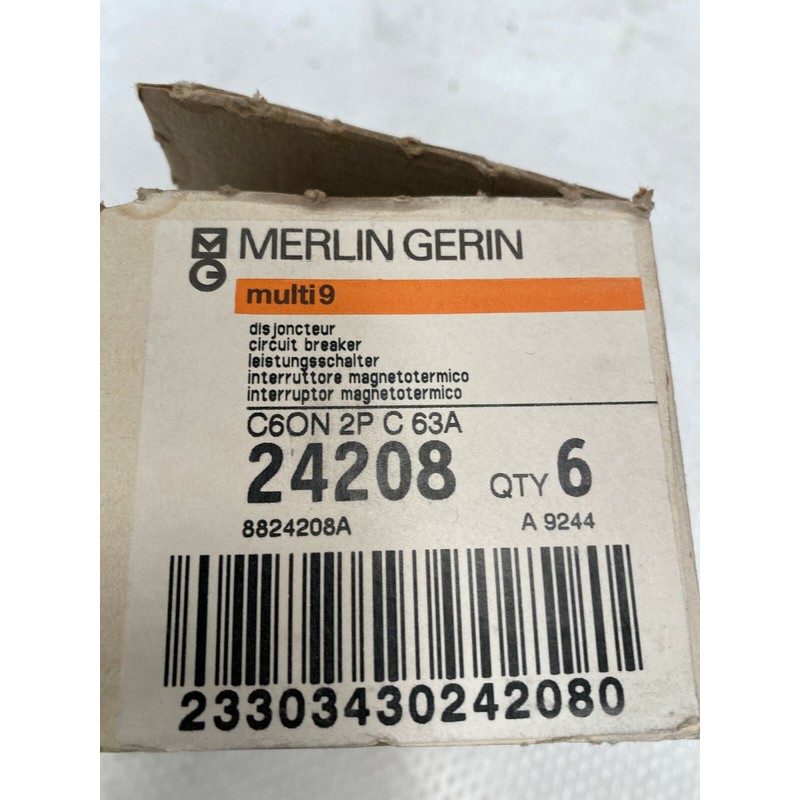 6 pc x Merlin Gerin Schneider multi 9 24208 C60N 2P C 63A
