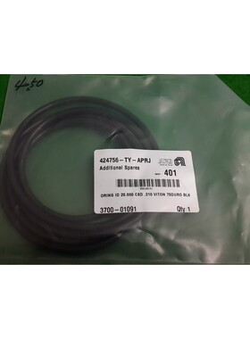AMAT 3700-01091 ORING ID 20.000 CSD .210 VITON 75DURO BLK,全